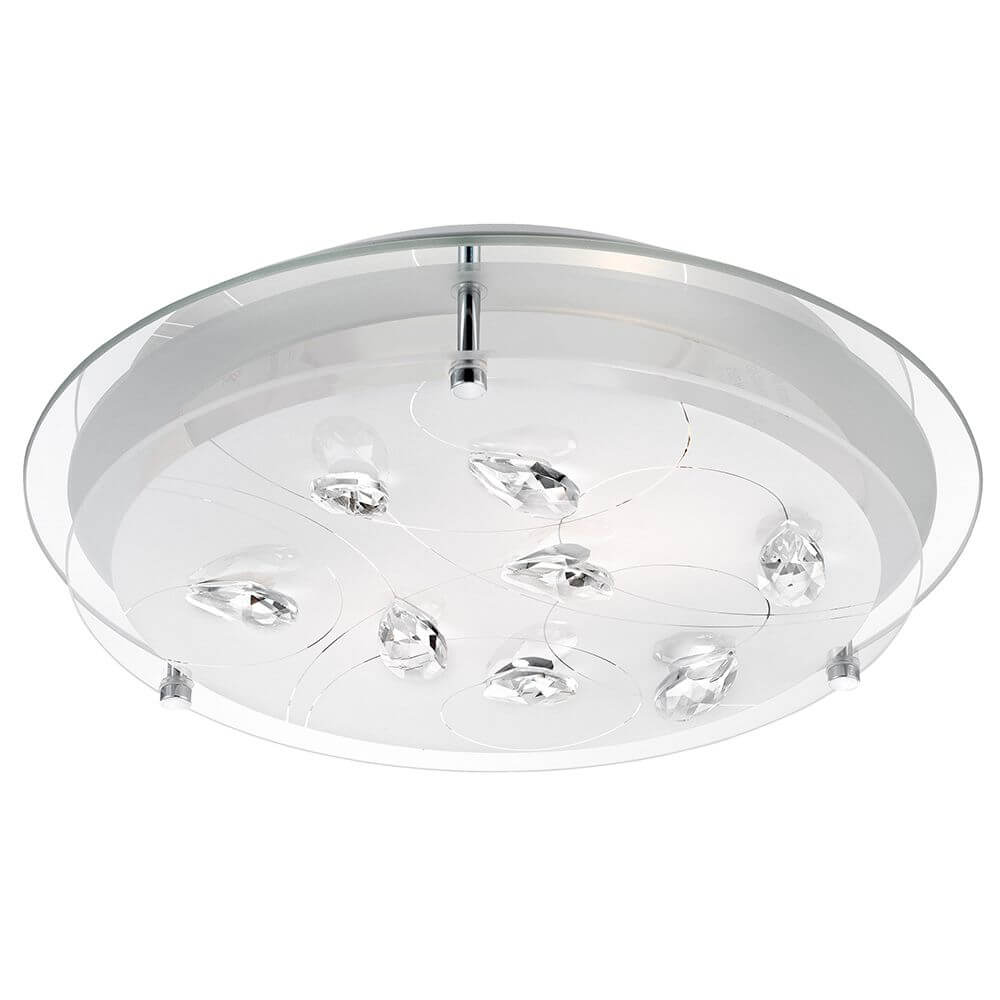 Vedere Kristall-Deckenlampe Chrom Glas elegante Deckenleuchte mit klaren Kristallen und modernem Design.