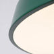 Detailansicht der Vetro Pendelleuchte Vintage-Look 50cm mit grünem Rahmen und hellem Licht.