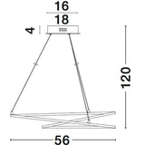 VIAREGGIO LED hanging lamp Ø 56cm metal