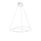 Viareggio LED Hängeleuchte Ø 56cm Metall in modernem Design mit minimalistisch angeschlossener Beleuchtung.