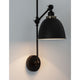 Nova Luce Virgo Wandleuchte schwarz, verstellbar, Metallschirm mit Stahlring, an Wand montiert, modernes Design