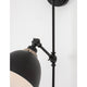 Nova Luce Virgo verstellbare Wandleuchte schwarz mit kugelförmigem Schirm und flexiblem Arm