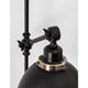 Nova Luce Virgo schwarze verstellbare Wandleuchte mit Metall-Kuppelschirm und verstellbarem Arm, Detailansicht