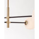 Vitra Hängelampe 4-flammig Metall, Opal Weiß - elegante Leuchte mit Metallarmen und opalweißen Glaskugeln.