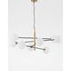 Vitra Glas-Hängeleuchte 8-flg. in Weiss mit goldfarbenem Metallgehäuse für Ess- und Wohnzimmer.