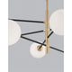 Moderne Vitra Glas-Hängeleuchte 8-flg. mit weißem Glas und goldfarbenem Metall für stilvolles Wohndesign.