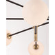 Vitra Glas-Hängeleuchte 8-flg. in modernem Design mit goldfarbener Oberfläche und milchigem Glas.