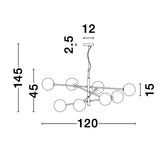 Vitra Glas-Hängeleuchte 8-flg. Weiß  Nova Luce   