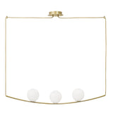 Vitton Hanging Lamp 3-Flame Brass, blanc