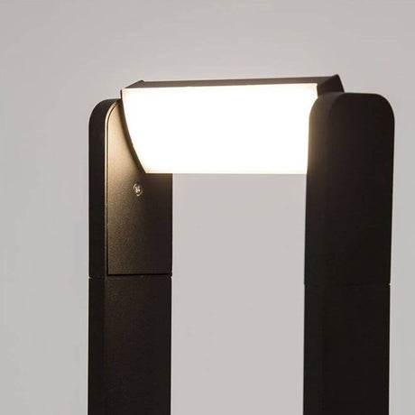 Volver LED Pollerleuchte drehbar Schwarz - moderne schwarze Außenleuchte mit LED für Wege und Einfahrten