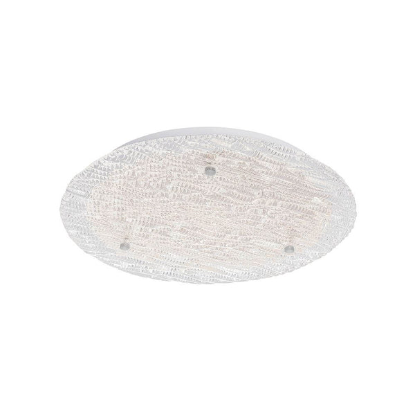 Wing LED ceiling lamp metal, glass with modern design and integrated LED lighting in white.