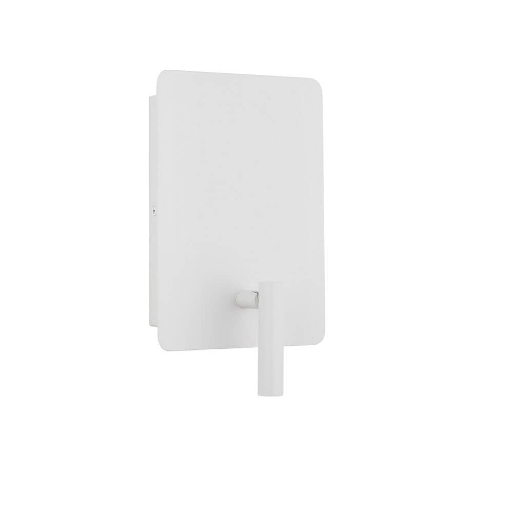 Zen LED Wandleuchte mit Lesearm & USB in modernem minimalistischen Design aus weiß lackiertem Metall
