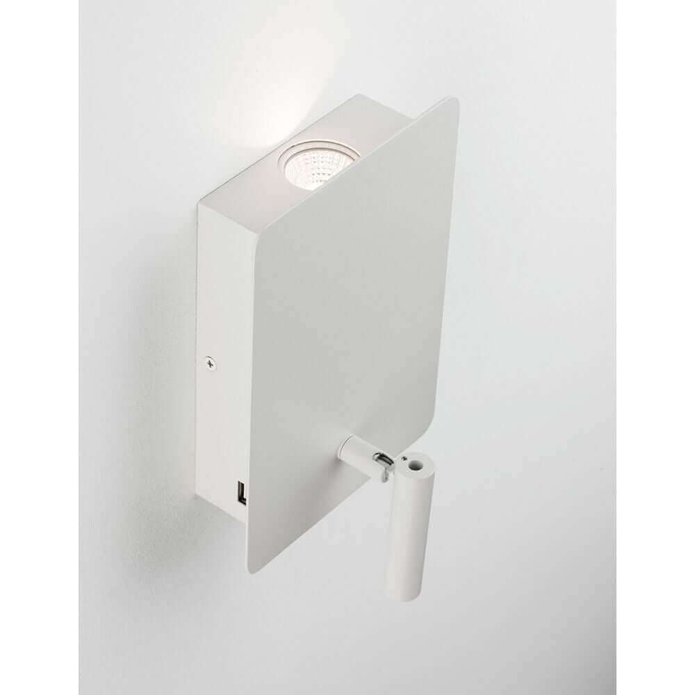 Zen LED wall lamp with reading arm & USB