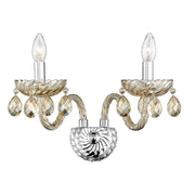 Zeno Glas Wandlampe 2-flammig Champagner mit klaren Kristallakzenten und eleganter Form.