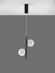 Nuvole LED Pendelleuchte 2-flammig 3000K Schwarz, Weiß - Moderne Pendelleuchte mit schwarzem Finish und opal Glas.