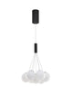 Nuvole LED Pendelleuchte 7-flammig Ø 36cm 3000K Schwarz, Weiß mit Milchglas Kugeln.