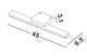 Maßzeichnung der Nyx LED Wandleuchte 3000K IP44 mit Abmessungen 45 cm x 9,5 cm x 3,1 cm.