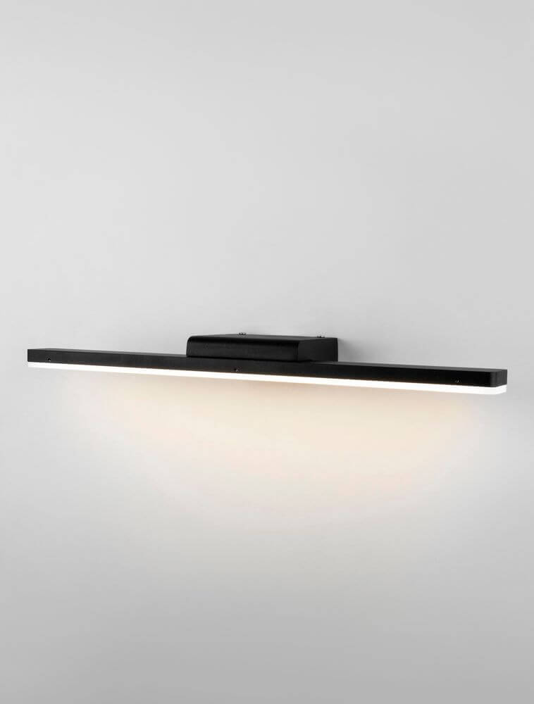 Nyx LED Wandleuchte 3000K IP44 - moderne Spiegelleuchte in schwarzem Aluminium und Kunststoff