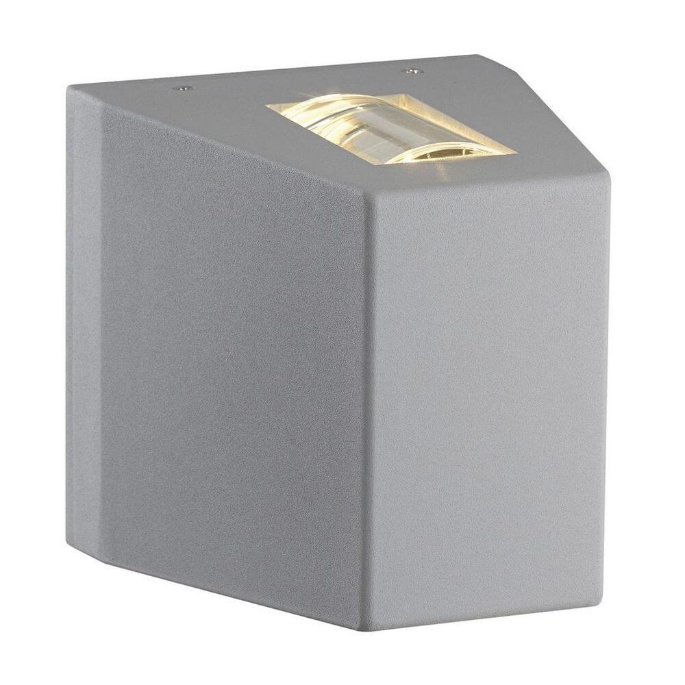 Ut stråle led vägglampa silver grå