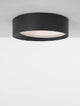 Oby LED Deckenleuchte Ø 45cm 3000K in modernem, kreisrunden Design mit mattem Aluminium und weißem Acryl.