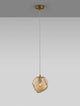 Odelle Pendelleuchte Ø 18cm Gold, Bernstein in stilvollem Design mit bernsteinfarbenem Glas und dimmbarem Licht.