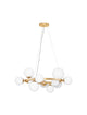 Odillia Pendelleuchte Ø 65cm G9 11-flammig mit opalinem Glas und Goldmetall Design.