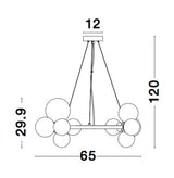 Odillia Pendelleuchte  Ø 65cm G9 11-flammig