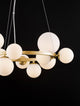 Odillia Pendelleuchte  Ø 65cm G9 11-flammig aus opalinem Glas und Goldmetall, stilvolle Innenbeleuchtung.