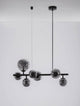 Odillia Pendelleuchte G9 7-flammig mit elegantem Design in Schwarz und Metall, ideal für moderne Interieurs.