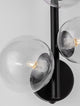 Odillia Wandleuchte G9 3-flammig mit transparenten Glaskugeln und goldenen Details.