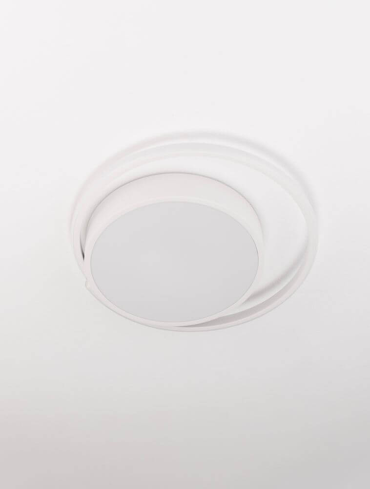 Odrey LED Deckenleuchte Ø 40cm 3000K in mattweißem Aluminium mit opalem Kunststoffdiffusor