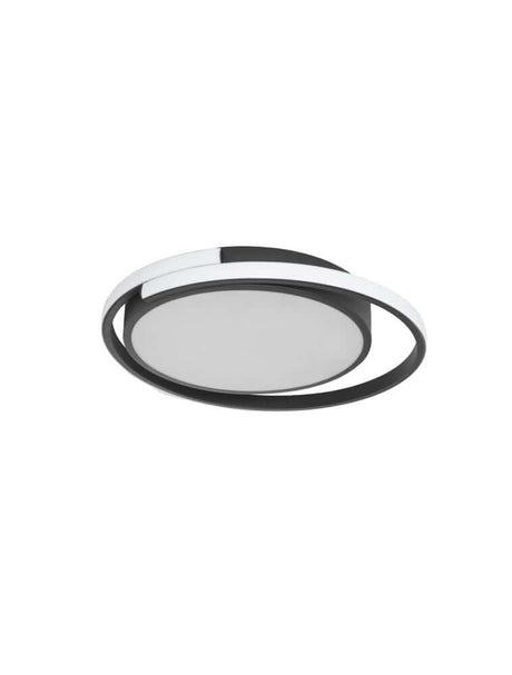 Plafonnier Odrey LED Ø 40 cm 3000K au design moderne avec diffuseur opale et boîtier en aluminium mat.