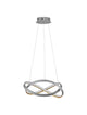 Odrey LED Pendelleuchte Ø 50cm 2700, 3500, 5000K - skulpturale Silber-Gold Hängeleuchte mit matter Diffusor, geeignet über Esstisch