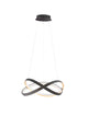 Odrey LED Pendelleuchte Ø 50cm 2700, 3500, 5000K – skulpturale silber-goldene Hängelampe aus Aluminium mit mattem Diffusor, ideal über Esstisch
