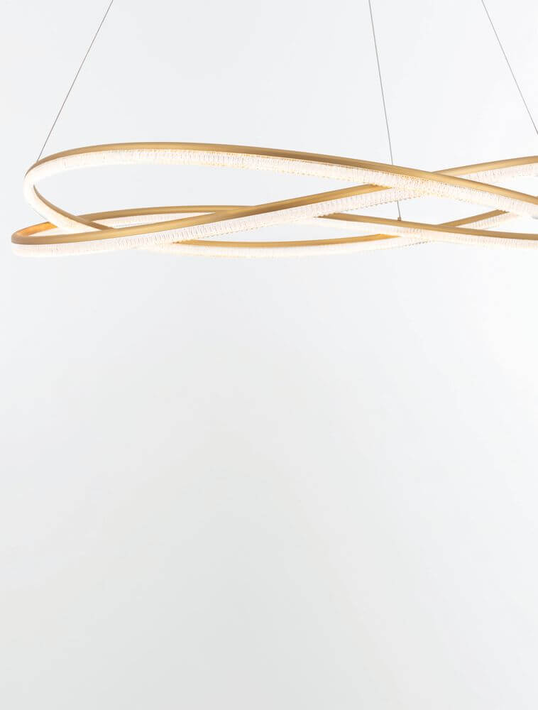 Ofelia LED Pendelleuchte 2-flammig Ø 95cm 3000K in elegantem Design mit geschwungenen Leuchtenarmen