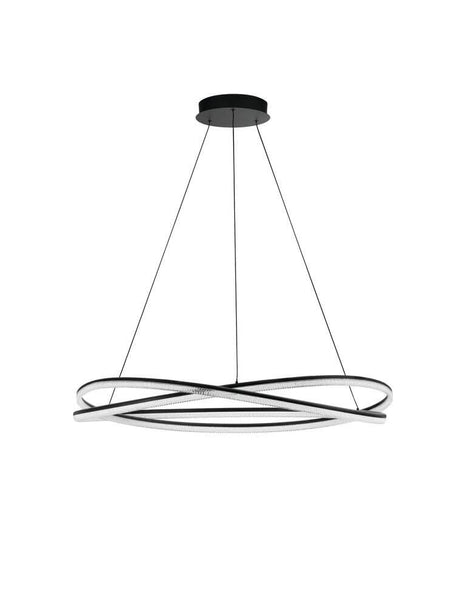 Ofelia LED Pendelleuchte 2-flammig Ø 95cm 3000K, moderne schwarze LED-Hängeleuchte