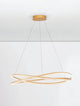 Ofelia LED Pendelleuchte 2-flammig Ø 95cm 3000K mit modernem Design und goldfarbenem Highlight.