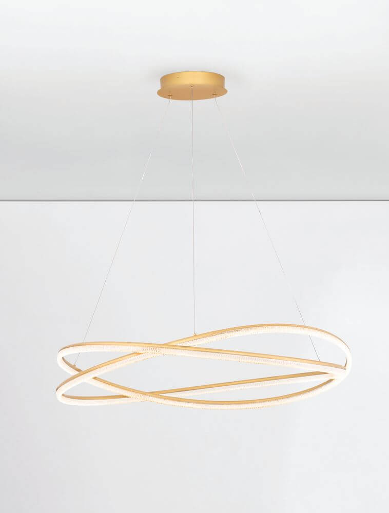 Ofelia LED Pendelleuchte 2-flammig Ø 95cm 3000K elegante Deckenleuchte mit geschwungenem Design.
