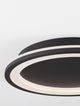 Oggy LED Deckenleuchte Ø 37cm 3000K in schlankem Design mit mattschwarzer Oberfläche und warmem Licht.