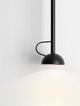 Ola LED Pendelleuchte Ø 8cm 3000K mit modernem Design und warmweißem Licht in schwarzem Aluminium.