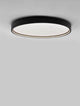 Alt Tag: Olaf LED Deckenleuchte Ø 60cm 3000K – schwarze runde Deckenlampe mit weißem Kunststoff-Cover, warmweißes Licht, modern für Wohnzimmer, Schlafzimmer, Flur
