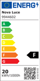 Oliver LED Außenwandleuchte 3000K IP65 – Energieeffizienzlabel F, Verbrauch 20 kWh/1000h, Nova Luce Modell 9944602