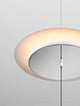 Olos LED Deckenleuchte 3000K Netzstecker Weiß,Chrom hängend mit sanfter Beleuchtung.