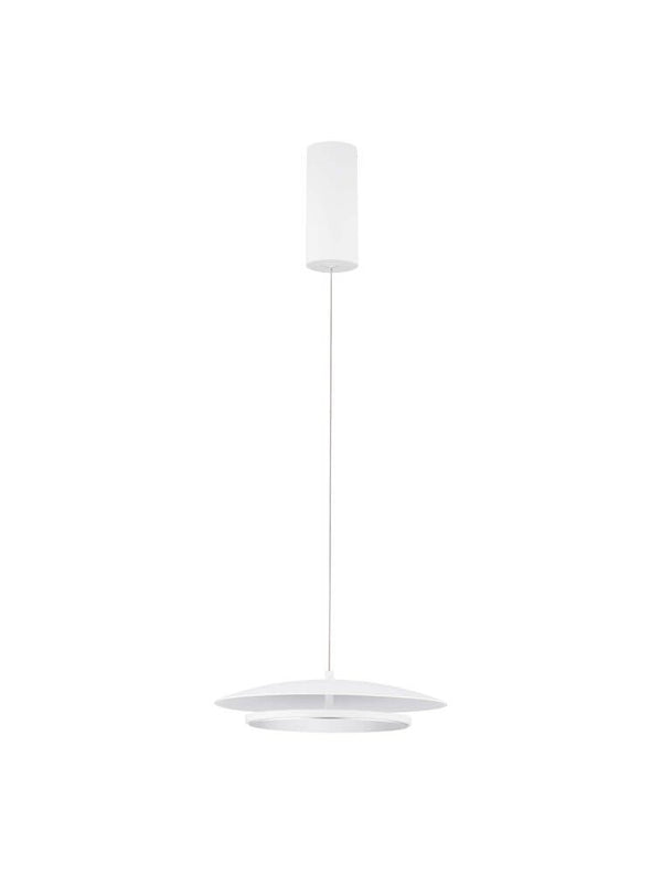 Olos LED Pendelleuchte 3000K Weiß,Chrom, Ø 50cm, moderne Hängeleuchte in Weiß und Chrom
