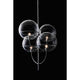 Oluce Kugelglas Leuchter Lyndon Chrom in modernem Design mit transparenten Glaskugeln und stilvollem Chromfinish.
