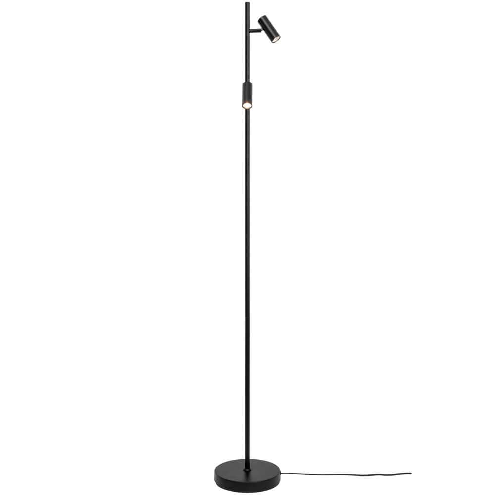 Omari LED Stehlampe in Schwarz mit Dimmer und Touch-Schalter, minimalistische Standleuchte für moderne Wohnräume.