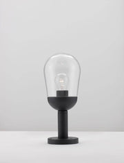 Omika Außensockelleuchte Dunkelgrau IP54, moderne Außenleuchte aus Aluminium und Glas für Garten und Terrasse
