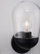 Omika Außenwandleuchte Dunkelgrau IP54 mit Glas- und Aluminiumdesign, ideal für Außenbereiche.