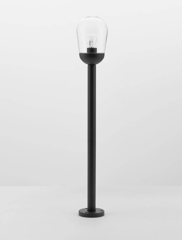Omika Außenwegeleuchte Dunkelgrau IP54 moderne Gartenbeleuchtung mit Aluminium und Acryl.