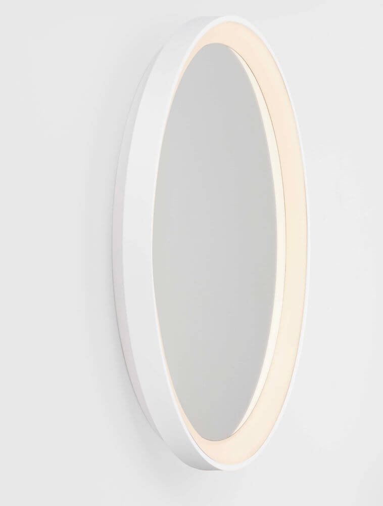 Onar Wandleuchte Ø 58cm 3000K, ovaler Spiegel mit integrierter LED-Beleuchtung, modernes Design, ideal für jeden Raum.